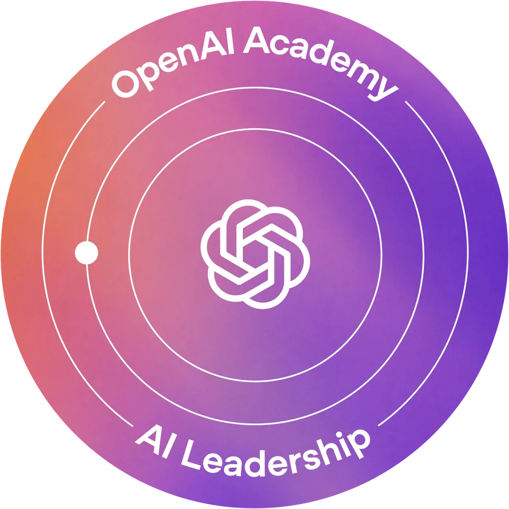 Digital badge AI Leadership — OpenAI Academy, cấp cho Lê Văn Quốc Hiệp